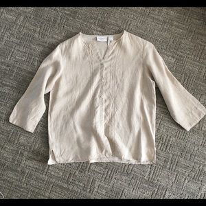 100% Natural linen half sleeve top